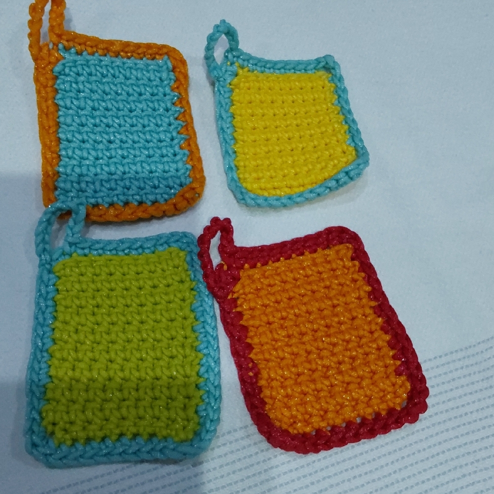 Colorful Crochet Pot Holders Set